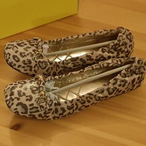 Leopard Print Loafers with Gold Accents